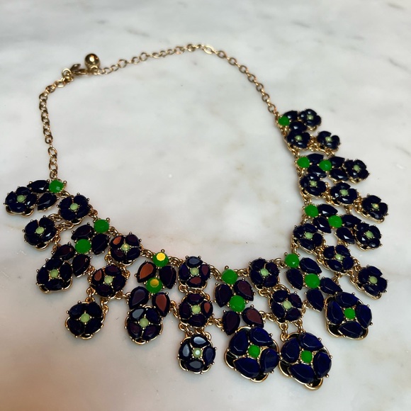 KATE SPADE Izu Blue Petals Statement Necklace EUC - Picture 6 of 10